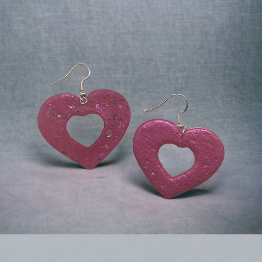 Pink sparkle earrings