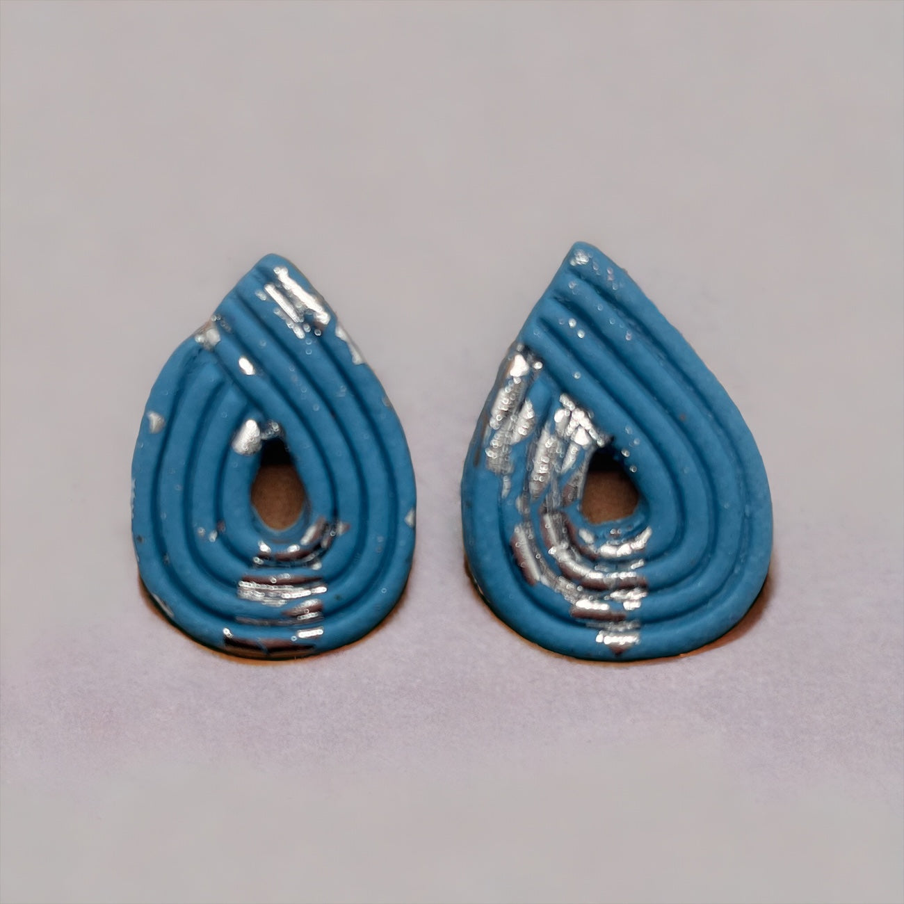 Simple blue and silver studs